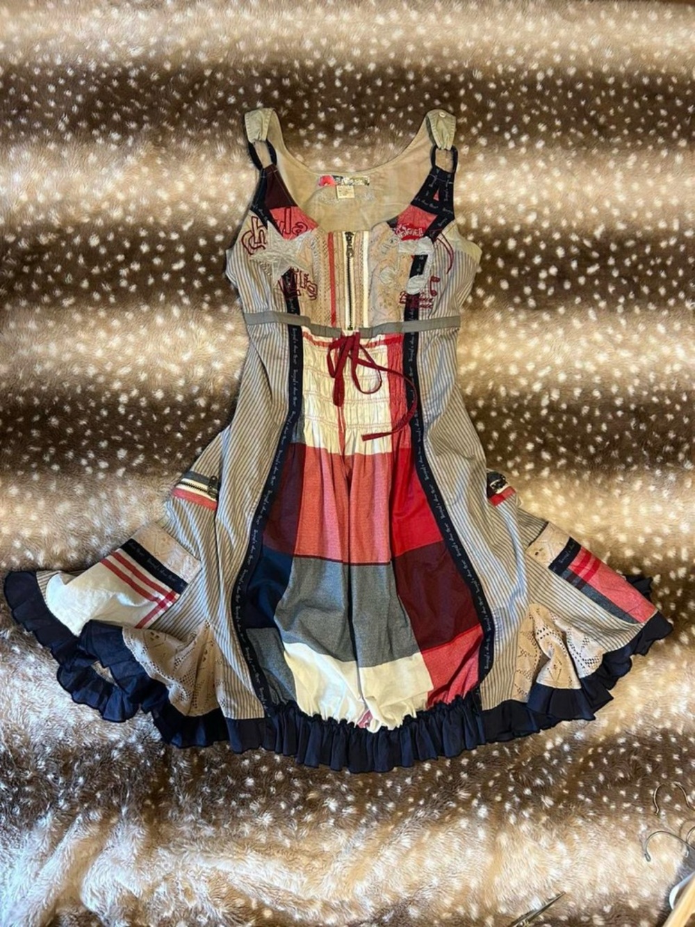 Desigual Patchwork Ruffle Dress size 38